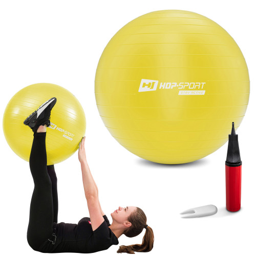 Фитбол  Hop-Sport 55cm HS-R055YB yellow + насос - фото №4
